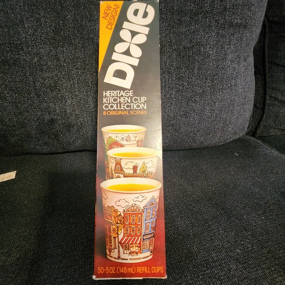 1981‎ Dixie Heritage Kitchen 50- 5oz Refill Cups Original Scenes
